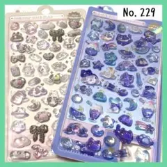 【229】 ボンボンドロップシール ドロップシール ２枚 うさぎ×リボン・猫×月