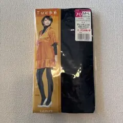 Tuche ブラック 柄タイツ 70 M-Lサイズ