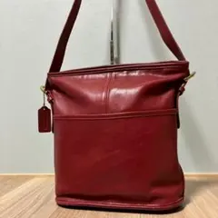 COACH 4153 Red Leather Bucket Bag