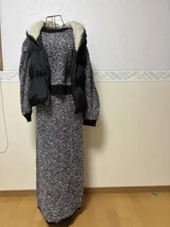ニット素材のスカートセットアップ