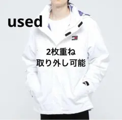 トミーヒルフィガー ホワイトナイロンジャケット　2枚重ね