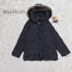 BALMAIN ブラック ダウンジャケット /ブルーフォックスファー付き ダウンコート ピエールバルマン（BARUMAIN） ブルーフォックス