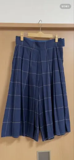 パラスパレスvmネイビー チェック柄 フレアーパンツ