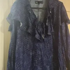 ZARA ネイビー フリル長袖チュニック XS