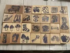 【中古】フェリシモスタンプセット 25個 木製 ゴム製