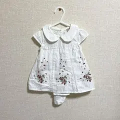 petit main いちご 刺繍 ロンパース
