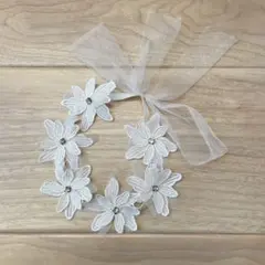 ベビー フラワーレースヘアバンド