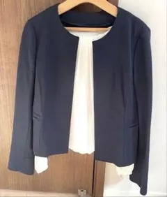 【38サイズ】グリーンレーベル　ノーカラージャケット ウォッシャブル