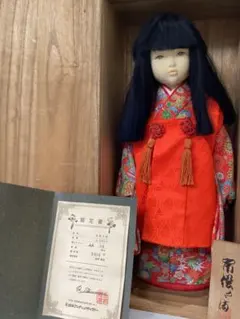 市松人形　ドール　12号　着物　帯　帯締め帯揚げ　正絹　晴れ着 市松人形 12号 あわせの着物 比翼付き 正絹 舞妓だらり帯 帯締め