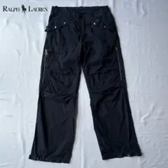 ラルフローレン パラシュートパンツ カーゴパンツ ブラック ギミック