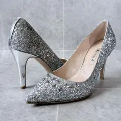 極美品 DIANA ダイアナ グリッター パンプス 23 結婚式 パーティ ラメ