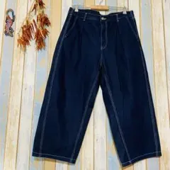 【GU 】メンズ　デニム　ジーンズ　スーパーバギーパンツ　ゆったり　綿　LL