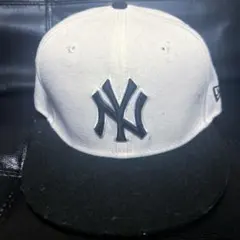 New Era 59FIFTY ヤンキースホワイト ブラック キャップ7 1/2