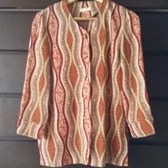 【美品】ちりめん 柄 羽織物　縮緬