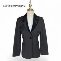 EMPORIO ARMANI M ブラック テーラードジャケット　ベルベット