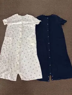 マタニティパジャマ 2点セット（クリーム色・紺）