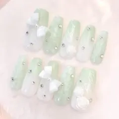 オーダー受付】ジェルネイルチップ 量産型 ワンホン ラベンダー 3D