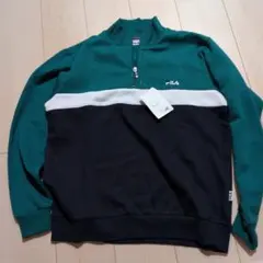 FILA トレーナー Mサイズ グリーン/ネイビー