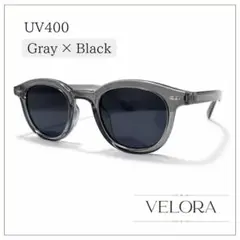 【24時間以内発送/新品】ボストンサングラス　クリアグレー　ブラック　UV400のサムネイル