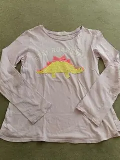 恐竜リバーススパンコール長袖カットソー 130