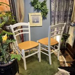 Sale L１　２脚セット　シャビーst 　木製ダイニングチェア