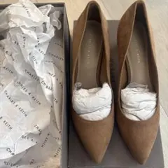 CHARLES & KEITH ブラウン ポインテッドトゥパンプス　サイズ36
