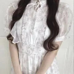 evelyn エブリン ラメフリル花柄OP ワンピース ピンク