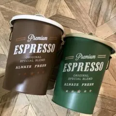 エスプレッソデザインフタツキバケツブリキ 2個セット