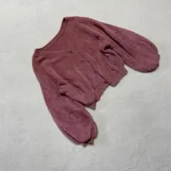 ⭐もこもこカーディガン⭐ボレロ ピンク Vネック かわしい 羽織 春 重ね着 M