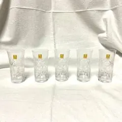 【KAGAMI CRYSTAL】ひとくちビールセット・グラス５個セット・江戸切子