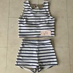 ストライプ セパレート水着 ホワイト/ネイビー