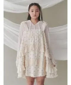 floralフレアミニワンピース