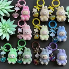 ラブブ風 うさぎ お座り　キーホルダー　☆10色あり ストラップ