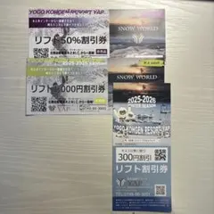 余呉高原リゾート　YAP リフト50%割引券 2025-2026シーズン