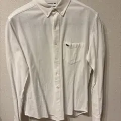 LACOSTE ホワイト スリムフィット 長袖シャツ US S