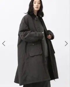 <natural by clip＞フィッシングロングコートブラック新品未着用