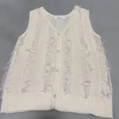 chocol raffine ホワイトニットベスト サイズF
