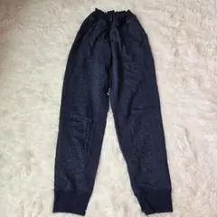 ユニクロ【M】デニム風 ジャージ ジョガーパンツ ウエストゴム f226