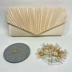 卒業式 入学式 ママ パーティバッグ アイボリーパールヘアアクセ 指輪付き