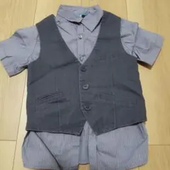 H&M ベスト付きシャツ EUR 110 (4-5Y) グレー ストライプ