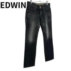 EDWIN デニムパンツ ストレートシルエット レギュラーフィット 黒系