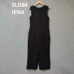 SLOBE IENAリネンミックス 黒 ノースリーブオールインワンのサムネイル