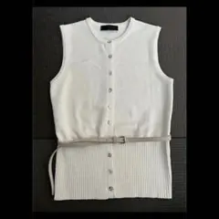 ZARA ベルト付き　ニット　ベスト　 Lサイズ