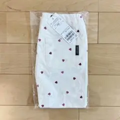 【新品・未開封】プティマイン 女の子 ハート総柄 10分丈 レギンス130cm