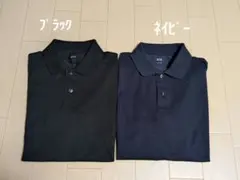 【2枚セット】UNIQLO ドライカノコポロシャツ L (ブラック×ネイビー)