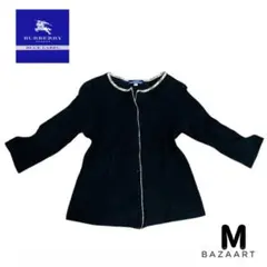 バーバリーブルーレーベル カーディガン ノバチェック 黒 ブラック M