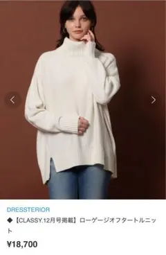DRESSTERIOR ローゲージオフタートルニット　ドレステリア