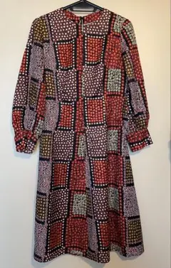 古着・レトロ・赤小花柄モッズワンピ♪70年代60年代ヴィンテージ