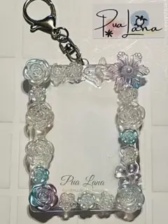 デコケースキーホルダー 硬化カードキーホルダー　クリア　オーロラ