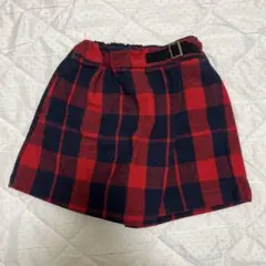 プティマイン　110cm チェック　キュロットスカート